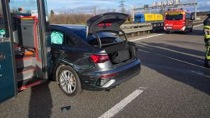 Auf der   Autobahn bei Wendlingen sind drei Fahrzeuge in einen Unfall verwickelt worden. Foto: 7aktuell.de/Enrique Kaczor/7aktuell.de | Enrique Kaczor