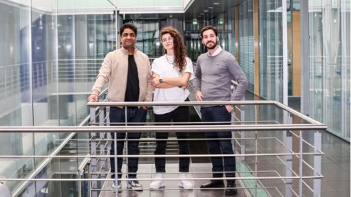 Die drei hinter der App: Bhupendra Singh, Theodora Chatzipavlidis und Parashos Nikoloudis   im AI xpress in Böblingen. Foto: Eibner-Pressefoto/Roger Bürke