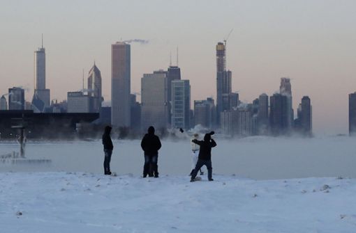 Eisige Temperaturen am Lake Michigan, Chicago. Foto: dpa