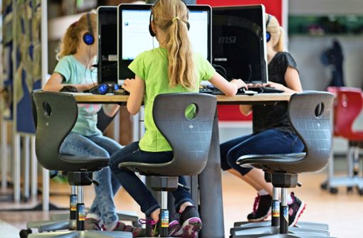Auch jüngere Kinder werden schon an die Arbeit am PC herangeführt. Foto: dpa/Friso Gentsch