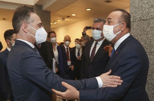 Der deutsche Außenminister Heiko Maas beim Treffen mit seinem türkischen Amtskollegen Mevlüt Cavusoglu. Foto: dpa/Uncredited