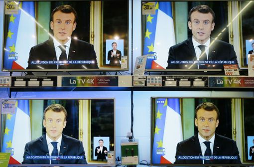 Frankreichs Präsident Emmanuel Macron hat sich an die Europäer gewandt – in Text und Bild. Foto: AP