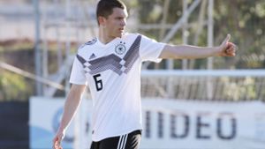 VfB-U17-Kapitän Jordan Meyer absolviert mit dem DFB-Team den Algarve-Cup in Portugal. Foto: Pressefoto Baumann