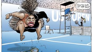 Die Karikatur von Serena Williams Ausraster hatte eine Debatte ausgelöst – die Zeichnung wurde von der australischen Zeitung „Herald Sun“ gedruckt.. Foto: HERALD SUN