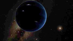 Dieses Computerbild zeigt eine Illustration von Planet IX und der weit entfernten Sonne. Ist er für das Massensterben der Dinosaurier verantwortlich? Foto: dpa