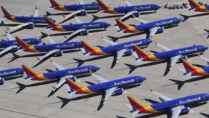 Geparkte Boeing 737 Max der US-Fluggesellschaft Southwest Airlines. Foto: AFP/MARK RALSTON