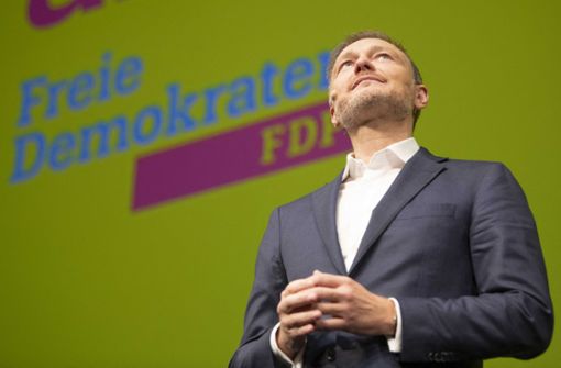 Christian Lindner beim Dreikönigstreffen in Stuttgart. Foto: AFP/Thomas Kienzle