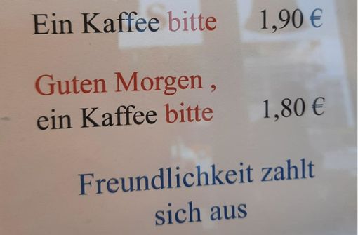 Schild in einer Stuttgarter Bäckerei Foto: Andrea Schmitz