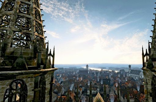 Die neue Computersoftware erlaubt den Nutzern  auch Flüge übers altehrwürdige Münster in modernster Videospielqualität. Foto:  