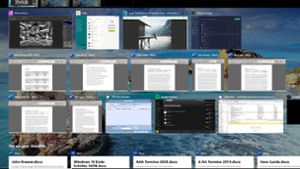 Sind so viele Fenster: Multitasking-Exzessen steht bei Windows 10 nichts im Wege. Foto: Screenshot