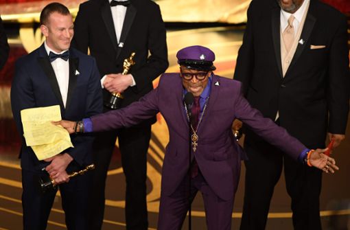 Regisseur Spike Lee erhielt den Oscar für die Drehbuch-Adaption von „BlacKKKlansman. Foto: AFP
