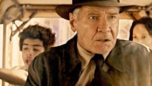 Teddy (Ethann Isidore), Indiana Jones (Harrison Ford) und Helena (Phoebe Waller-Bridge, v. l.) ) in „Indiana Jones und das Rad des Schicksals“. Foto: Lucasfilm/Festival de Cannes/dpa/Lucasfilm Ltd.
