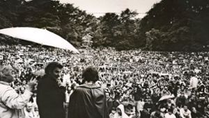 Im Juni 1981 erlebt die Freilichtbühne Killesberg mit dem Konzert von Mikis Theodorakis ihr Comeback. Foto: fmann und Kraufmann/Rudel/Lichtgut