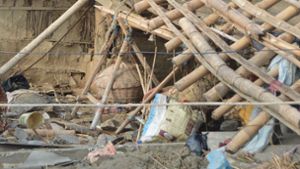 Der Sturm in Nepal hat große Schäden in den Dörfern angerichtet. Foto: AFP