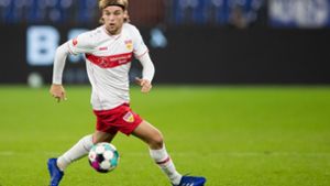 Borna Sosa nimmt beim VfB Stuttgart immer besser Fahrt auf. Foto: Pressefoto Baumann