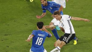 Hochspannung im EM-Viertelfinale zwischen Deutschland und Italien.  Foto: AP