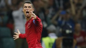 Cristiano Ronaldo trifft dreimal für Portugal bei der WM-Partie gegen Spanien. Foto: AFP