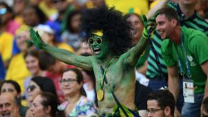 Ein brasilianischer Fan feiert seine Sportler. Foto: AFP