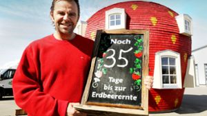 Der Erdbeer-Anbauer Robert Dahl in Mecklenburg-Vorpommern weist auf das Problem hin, das in der Landwirtschaft flächendeckend erwartet wird. Foto: dpa/Bernd Wüstneck