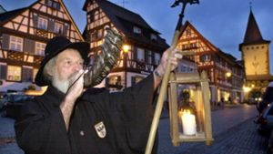 Gerhard Steiner ist einer der Nachtwächter von Gengenbach im Schwarzwald. Foto: dpa//Rolf Haid