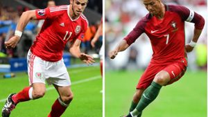 Der Waliser Gareth Bale trifft im EM-Halbfinale auf den portugiesischen Superstar Cristiano Ronaldo . Foto: AFP