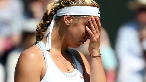 Sabine Lisicki hat den historischen Sieg auf dem Rasen von Wimbledon verpasst. Im Endspiel musste sich die 23 Jahre alte Berlinerin gegen die Französin Marion Bartoli klar geschlagen geben. Foto: dpa