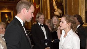 Prinz William ruft und die Promis kommen: Der Herzog von Cambridge im Gespräch mit Schauspielerin Emma Watson. Foto: Getty Images Europe