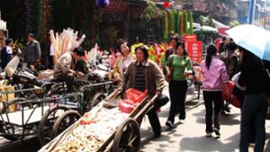 Ein Markt im chinesischen Wuhan: In einem solchen Umfeld soll das Coronavirus seinen Ausgang genommen haben. Foto: imago/Imaginechina-Tuchong