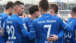 Die Spieler der Stuttgarter Kickers hatten im bisherigen Saisonverlauf in der Regionalliga oftmals Grund zu jubeln. Foto: Pressefoto Baumann/Alexander Keppler