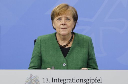 Merkel erinnerte unter anderem an die Taten der nationalsozialistischen Terrorzelle NSU und den Anschlag von Hanau. Foto: dpa/Markus Schreiber