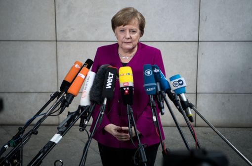 Kanzlerin Angela Merkel vor der Hauptverhandlungsrunde der Koalitionsverhandlungen von CDU, CSU und SPD in der SPD-Parteizentrale Foto: dpa