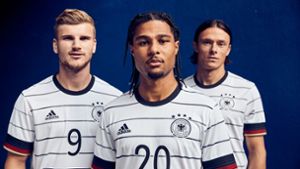 Das sind die deutschen Trikots für die Fußball-EM 2021. Foto: dpa