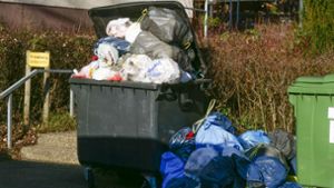 Immerhin die meisten großen Müllbehälter sollten mittlerweile geleert sein. Foto: Simon Granville/Simon Granville