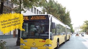 Die Stuttgarter haben einen Benz gefordert – kein Problem, laut Steve Hütt, schließlich werde ein alter Bus aus Stuttgart in Berlin eingesetzt. Foto: Steve Hütt/Montage Smith