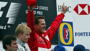 Michael Schumacher bei seinem vorletzten WM-Sieg im September 2003. Er ist der erfolgreichste Pilot der Formel-1-Geschichte. Foto: imago images / Motorsport Images/via www.imago-images.de