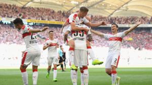 Die Spieler des VfB Stuttgart konnten gegen Würzburg vier Mal jubeln. Foto: Bongarts