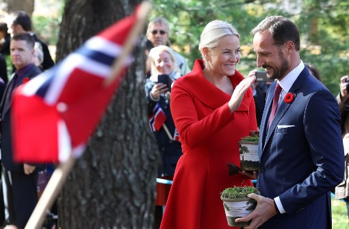 Kronprinzessin Mette-Marit und Kronprinz Haakon von Norwegen bereisen Kanada. Foto: AFP