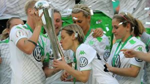 Im Finale um den DFB-Pokal gewannen die Wolfsburgerinnen vor vier Jahren klar gegen den 1. FFC Turbine Potsdam. Foto: dpa