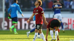 Diese Bundesliga-Saison dürfte für Takuma Asano bereits zu Ende sein – der letzte Einsatz im 96-Trikot war am 31. März gegen den FC Schalke 04. Foto: Getty