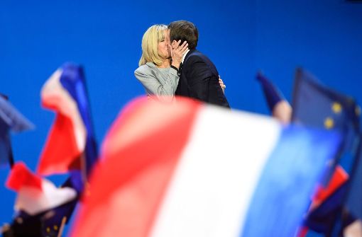 Emmanuel Macron und seine Brigitte feiern den Wahlsieg. Foto: AFP