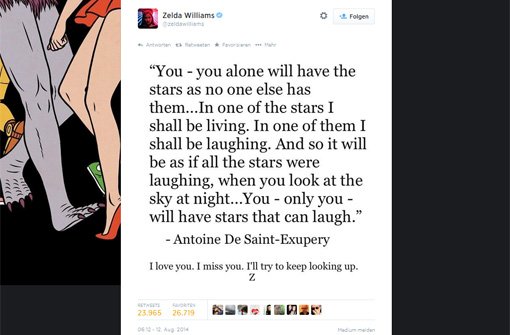 Twitter-Nutzer hatten die Tochter des verstorbenen Schauspielers Robin Williams übel beleidigt. Foto: twitter.com/zeldawilliams