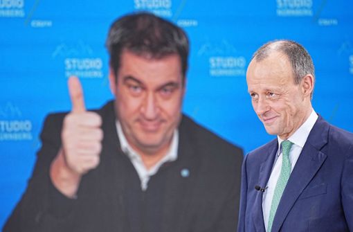 Der neue Parteivorsitzende der CDU Friedrich Merz (rechts) bekommt sogar Lob vom Bayerischen Ministerpräsidenten und CSU-Chef Markus Söder. Foto: dpa/Michael Kappeler