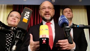 Martin Schulz auf der Regionalkonferenz in Leipzig Foto: dpa