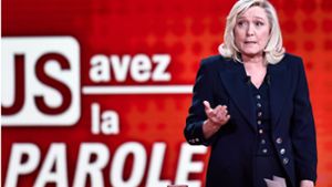 Die Rechtspopulistin Marine Le Pen bleibt bei Debatten nicht immer gelassen. Bisweilen kommt die unbeherrschte Wahlkämpferin zum Vorschein. Foto: dpa/Stephane De Sakutin
