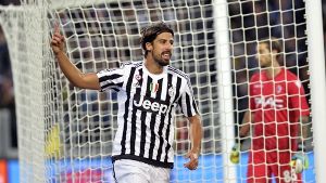 Sami Khedira bejubelt seinen ersten Treffer für Juventus Turin. Foto: AP