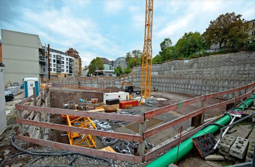 Die Bautätigkeit ist nicht mehr zu übersehen. Ende Juli hat die Stadt die Genehmigung für das SWSG-Vorhaben am Stöckach erteilt. Foto: Lichtgut//Leif Piechowski