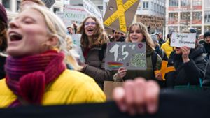 Lützerath war für die Aktivistinnen und Aktivisten auch bei der Klimademo in Stuttgart vergangene Woche noch Thema. Foto: Lichtgut/Max Kovalenko
