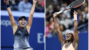Madison Keys (links) und Sloane Stephens bestreiten das Damen-Finale bei den US Open. Foto: AFP