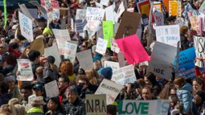 In den USA wird an diesem Wochenende gegen Waffengewalt demonstriert. Foto: AFP