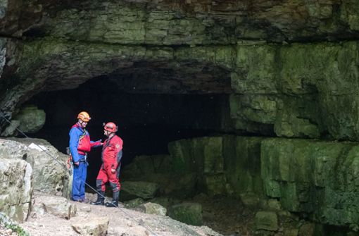 In der Falkensteiner Höhle waren Ende Juli zwei Menschen von Wassermassen eingeschlossen worden. Foto: dpa